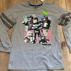 NWT Roblox Shirt Gray Long Sleeve Size Kids XL